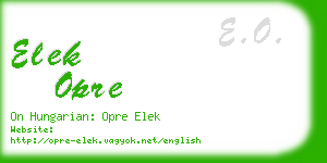 elek opre business card